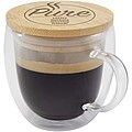 Skleněný hrneks 350 ml a bambusovým víčkem, transparentní