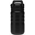 Sportovní láhev Knox 350 ml RCS z recyklované nerezové oceli s dvojitou stěnou a sklopnou slámkou, černá