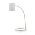 Stolní lampa Zenara s 15W bezdr. nabíjením z RCS plastu, bílá