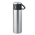 SUNA Termoska z nerezové oceli s hrnkem, 420 ml, stříbrná