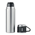 SUNA Termoska z nerezové oceli s hrnkem, 420 ml, stříbrná