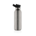 Termo láhev na pití s brčkem, 500ml, stříbrná