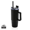 Termohrnek s brčkem na pití, 750 ml, černý