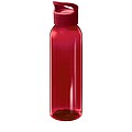 Transparentní láhev na pití, 650ml, recyklovaný plast, červená