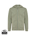 Unisex mikina na zip s kapucí Iqoniq Abisko, zelená, velikost XXS