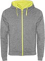 Unisex mikina ROLY FUJI, šedá melanž/žlutá, S