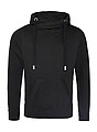 Unisex mikina s kapucí AWDIS CROSS NECK HOODIE, černá, velikost M