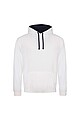 Unisex mikina s kapucí AWDIS VARSITY HOODIE, bílá/tmavě námořní modrá, velikost XXL