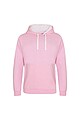 Unisex mikina s kapucí AWDIS VARSITY HOODIE, světle růžová/bílá, velikost XXL