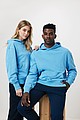 Unisex mikina s kapucí Iqoniq Yoho z recyklované bavlny, světle modrá, M