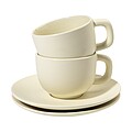 VANLION Sada 2 šálků a podšálků na cappuccino, béžová