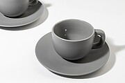 VANLION Sada 2 šálků a podšálků na cappuccino, šedá