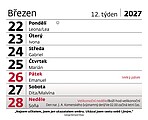 Vlčí máky 2027, stolní kalendář