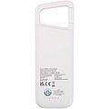 Voděodolná powerbanka z recyklovaného plastu s karabinou, kapacita 5000 mAh, 12 W, bílá