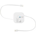 Vysouvací datový a 100W rychlonabíjecí kabel 5 v 1 z recyklovaného materiálu s nářadím na smartphone, bílá