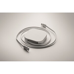 100W zatahovací nabíjecí kabel, bílá