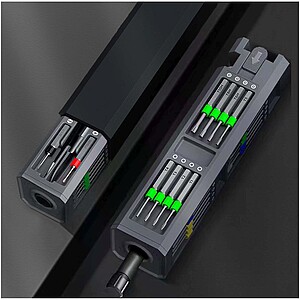 30dílná sada šroubováků a opravářských nástrojů v hliníkovém pouzdře, černá