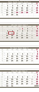 4měsíční skládaný kalendář 2027, šedý