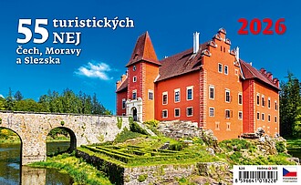 55 turistických nej Čech, Moravy a Slezska 2026, stolní kalendář