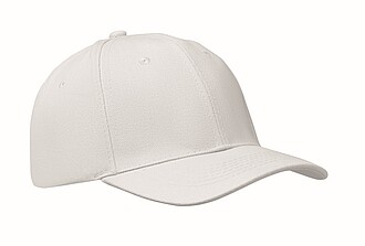 6 panelová baseballová čepice, bílá - reklamní předměty
