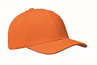 6 panelová baseballová čepice, oranžová