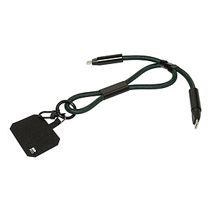 60W RPET kabel s náramkem na mobil, tmavě zelená