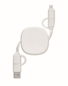 60W svinovací nabíjecí kabel, bílá