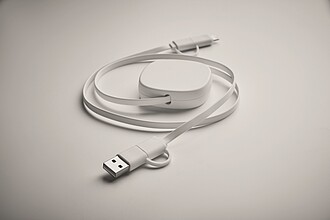 60W svinovací nabíjecí kabel, bílá