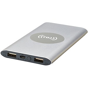 8000mAh bezdrátová powerbanka, stříbrná