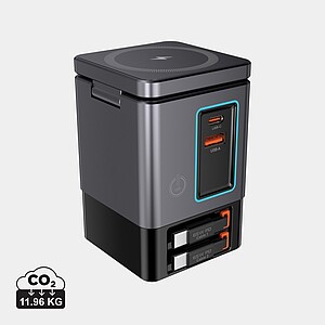 Adaptér 105W se svinovacím kabelem, šedá - reklamní předměty