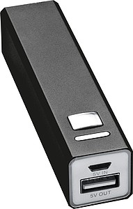 ADOLFA Power banka 2200MAh s USB kabelem, černá - reklamní předměty