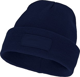 Akrylová čepice Boreas protáhlého tvaru (beanie), námořní modrá - zimní čepice s vlastním potiskem