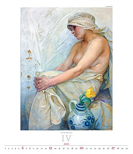 Alfons Mucha 2027, nástěnný kalendář, prodloužená záda
