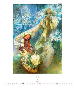 Alfons Mucha 2027, nástěnný kalendář, prodloužená záda