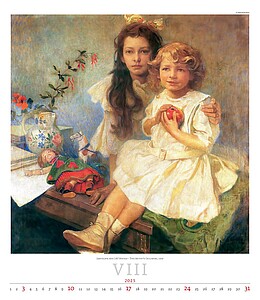 Alfons Mucha 2027, nástěnný kalendář, prodloužená záda