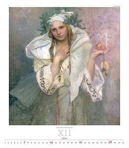 Alfons Mucha 2027, nástěnný kalendář, prodloužená záda