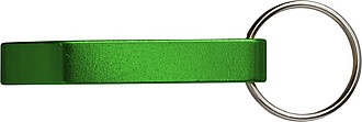ALVAR Kovový přívěsek na klíče s otvírákem lahví, zelená