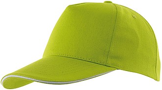 AMANAS Pětipanelová kšiltovka s bílým sendwichem, sv.zelená