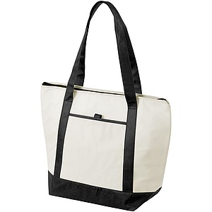 ARAVIS Chladící nákupní taška s přední kapsou na zip, bílá, černá