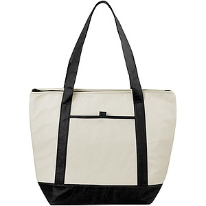ARAVIS Chladící nákupní taška s přední kapsou na zip, bílá, černá