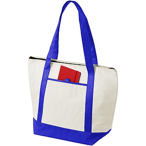 ARAVIS Chladící nákupní taška s přední kapsou na zip, bílá, modrá