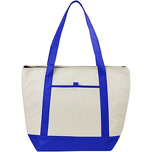ARAVIS Chladící nákupní taška s přední kapsou na zip, bílá, modrá