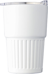 ARIOS Dvoustěnný cestovní termohrnek z recyklované nerezové oceli 450 ml, bílá