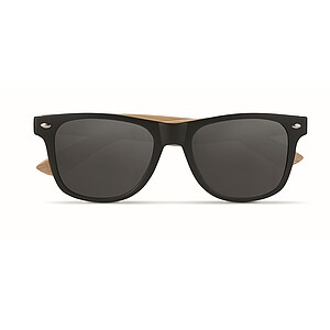 ARUBA Sluneční brýle s bambusovými nožičkami a zrcadlovými skly, černá - reklamní předměty