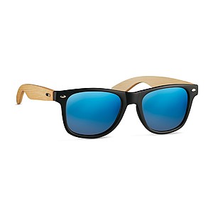 ARUBA Sluneční brýle s bambusovými nožičkami a zrcadlovými skly, modré