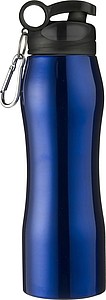 ARWEN Nerezová láhev na pití s karabinou, 0,75 l, modrá - reklamní předměty