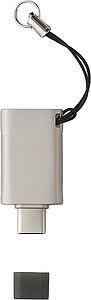 ATES Otočný USB 3.0 s USB-C, 64 GB, stříbrná - reklamní předměty
