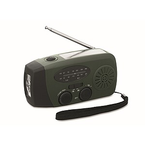 AUSELO Přenosné rádio s LED svítilnou, tmavě zelená