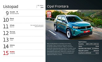 Auta 2027, stolní kalendář