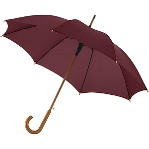 Automatický deštník s dřevěnou rukojetí a středem, průměr 106 cm, hnědá - reklamní deštníky